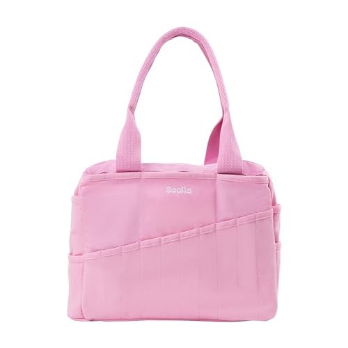 Soolla Studio Bag: Craft Organizer & Pottery Tool Bag, Washable Art Supply Tote, Knitting Yarn, Crochet Projects, 30 Pockets, 20+ Canvas Colors, Artist Gift for Adults (Flirty Flamingo) - Image 1