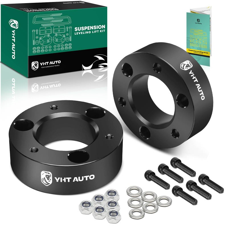 YHTAUTO YHTAUTO 3 inch Front Leveling Lift Kit, Aluminum Strut Spacers w/Hardware Kit Compatible with 2004-2022 Nissan Titan/Armada, RWD/4WD, Suspension Leveling Kit Set of 2  - Image 1