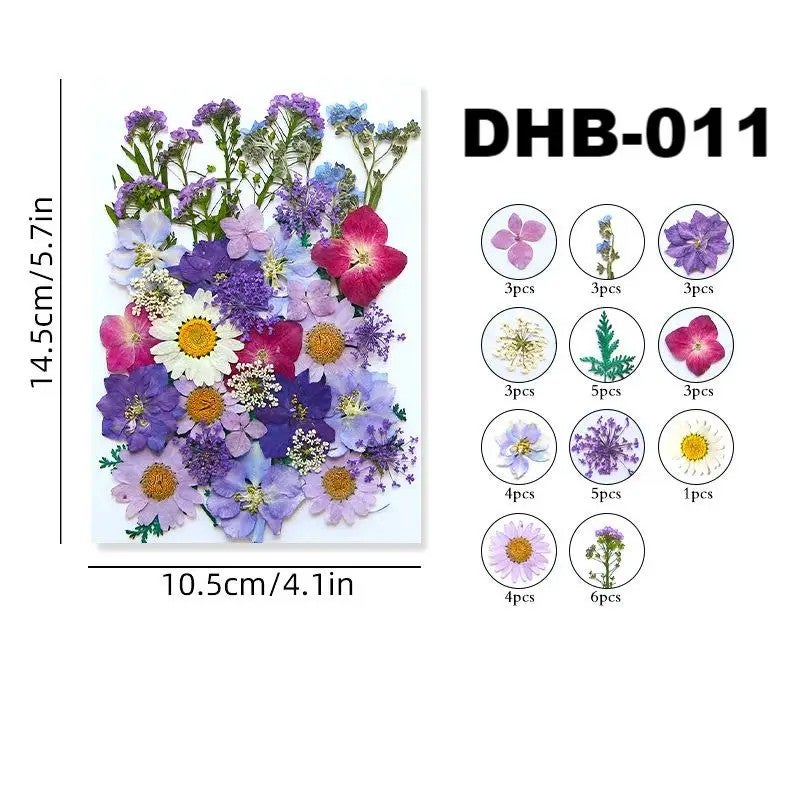 Y&D 39Pcs Large Real Dried Pressed Flowers Bulk Colorful Botanicals for DIY Resin Crafts Nail Art Wedding Decorations Bookmarks Vases - Image 1