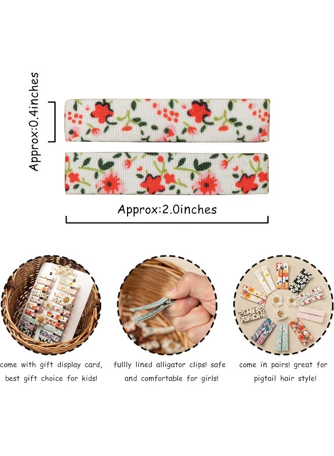 FANCY CLOUDS Hair Clips for Girls Women Toddler Baby,Assorted 20Pcs Flower Fabric Fully Lined Small Alligator Clips Hair Accessories for Teens Child Kids Gifts - Image 4