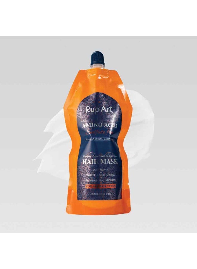 Rup Art Intensive Hair Mask Is Designed For Deep Repair Restoring Elasticity And Luster While Transforming Even The Most Damaged Locks Enriched With Jojoba Oil Amino Acids And Pure Keratin Enjoy A Professional Spa Treatment At Home Sulfatefree Long Lasting Fragrance 500 ml - Image 4