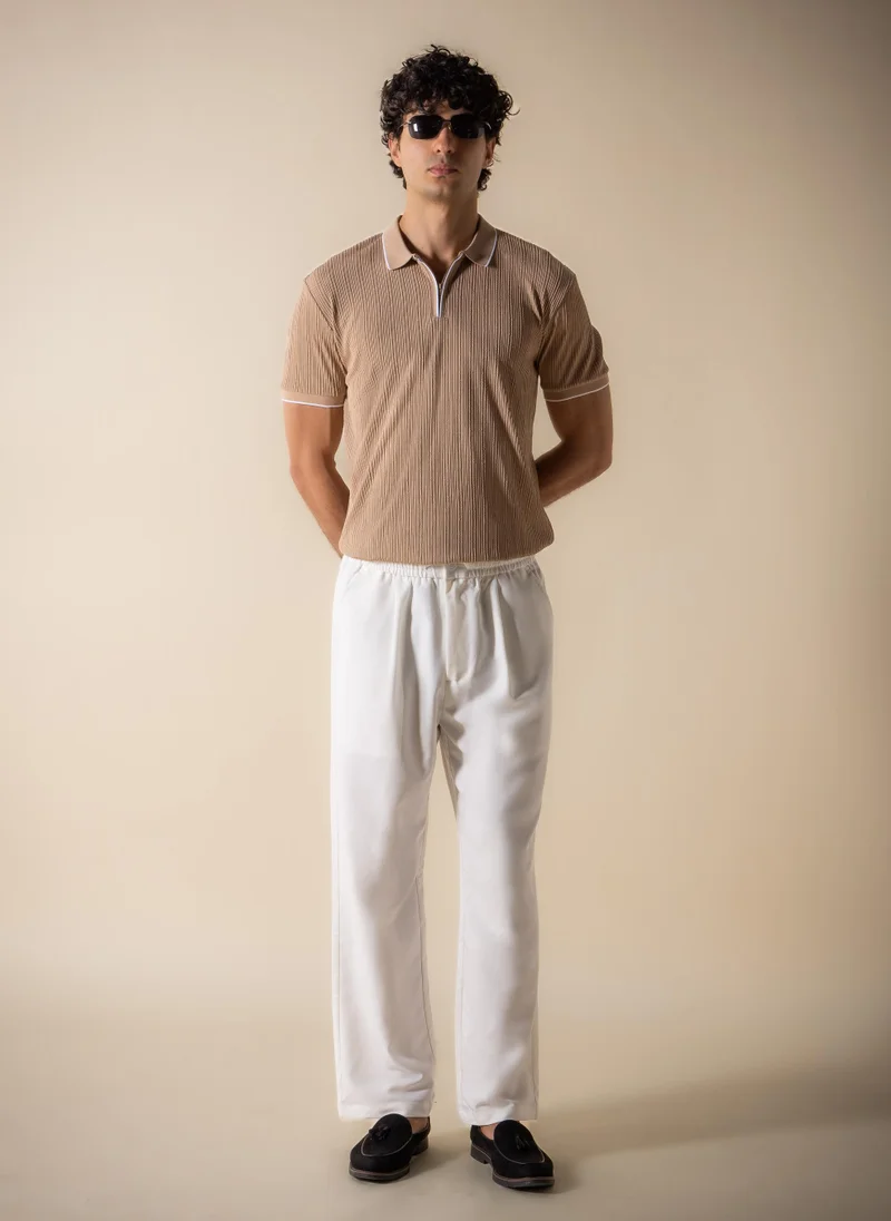 شايبس SLIM CONTRAST RIB POLO SHIRT