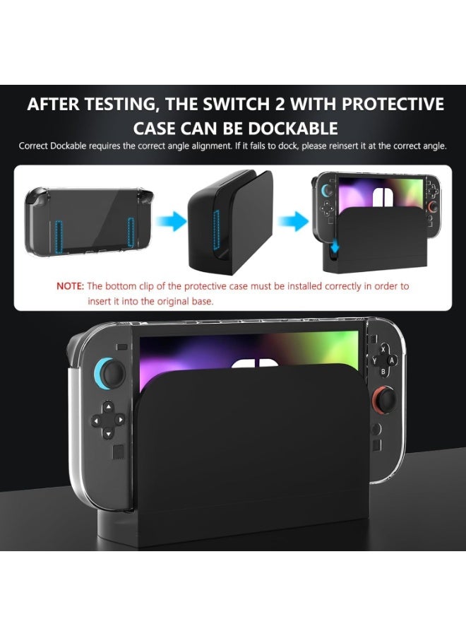 Bukela Clear Case Suitable for Nintendo Switch 2 Dockable Protective Cover with Shockproof Design Transparent Hard Shell Fits for Switch 2 & Joy-Cons (2025 Model) - Image 5