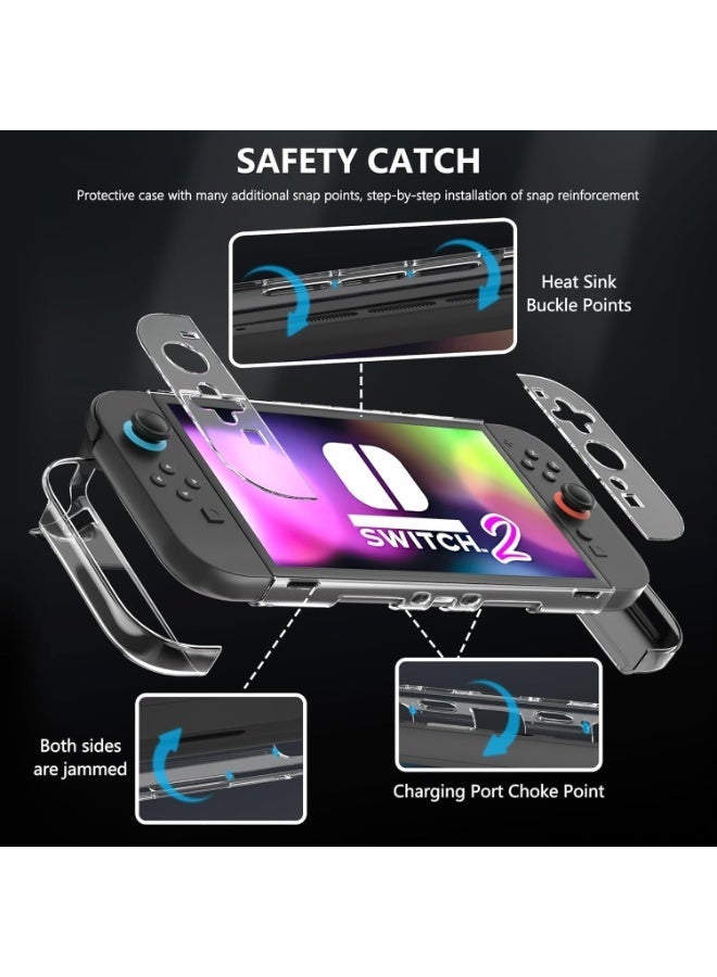 Bukela Clear Case Suitable for Nintendo Switch 2 Dockable Protective Cover with Shockproof Design Transparent Hard Shell Fits for Switch 2 & Joy-Cons (2025 Model) - Image 2