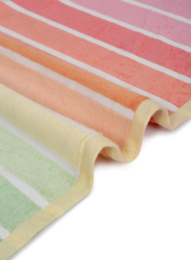 CREEVA Pastel Rainbow Stripe Beach Towel - Soft Multi-Tone, 105 x 180 cm - Image 5