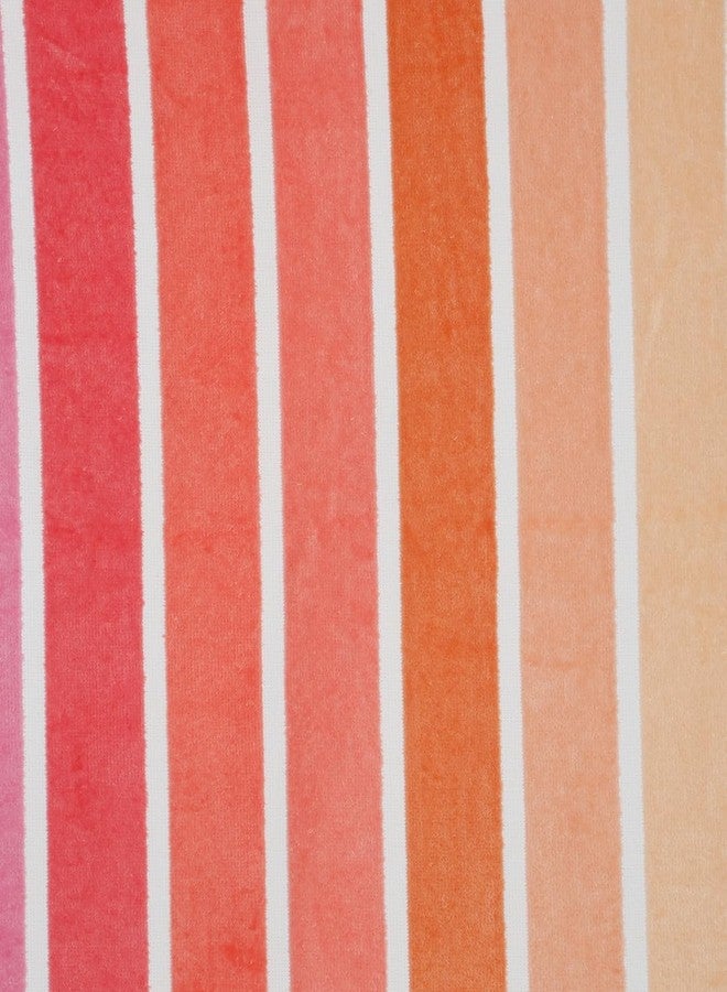 CREEVA Pastel Rainbow Stripe Beach Towel - Soft Multi-Tone, 105 x 180 cm - Image 2