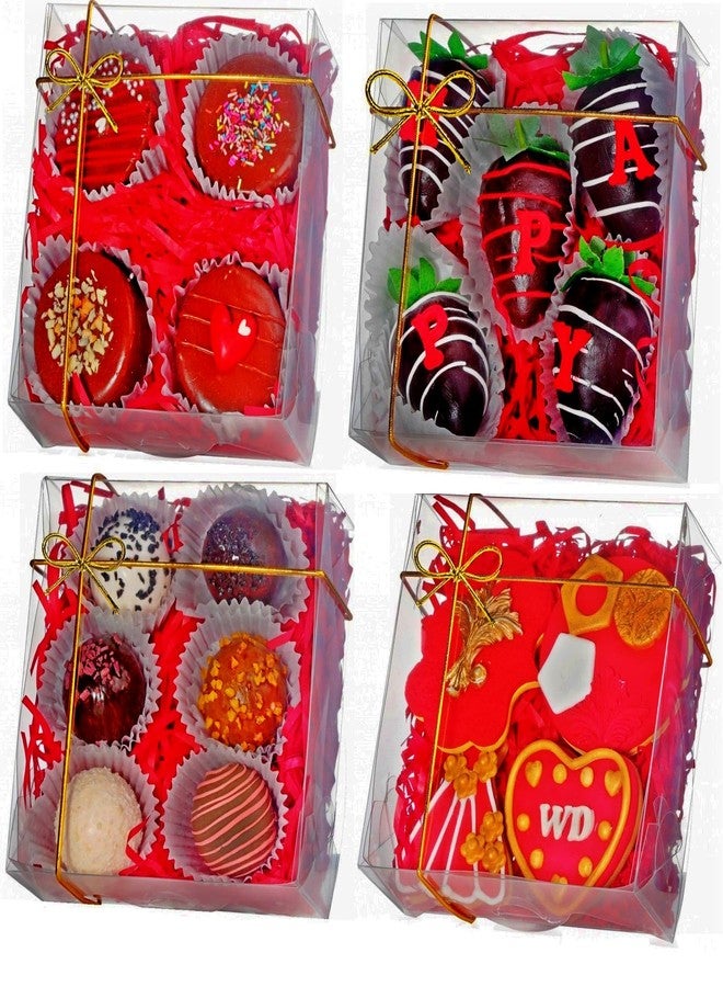 SLShePack 50Pack Full Clear Bakery Boxes - 5x5x2 Inches Chocolate Covered Strawberries, Mini Cake, Cookie, Macaron, Pie & Cakesickle Boxes - Image 1