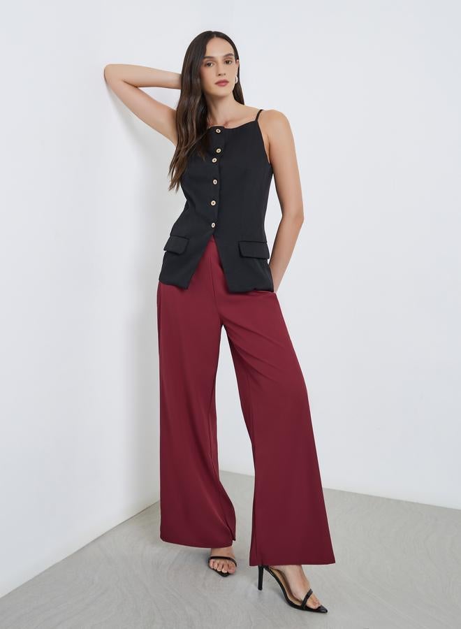 ستايلي بنطال بقصة أرجل واسعة - Image 1