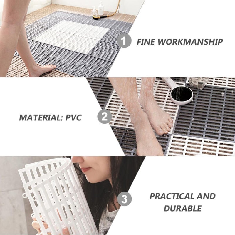 2 قطع من مفارش الأرضية المانعة للانزلاق من PVC للحمام مع تصميم قابل للتركيب الذاتي، سهلة التنظيف ومقاومة للماء، مناسبة لغرف النوم وغرف المعيشة - Image 3