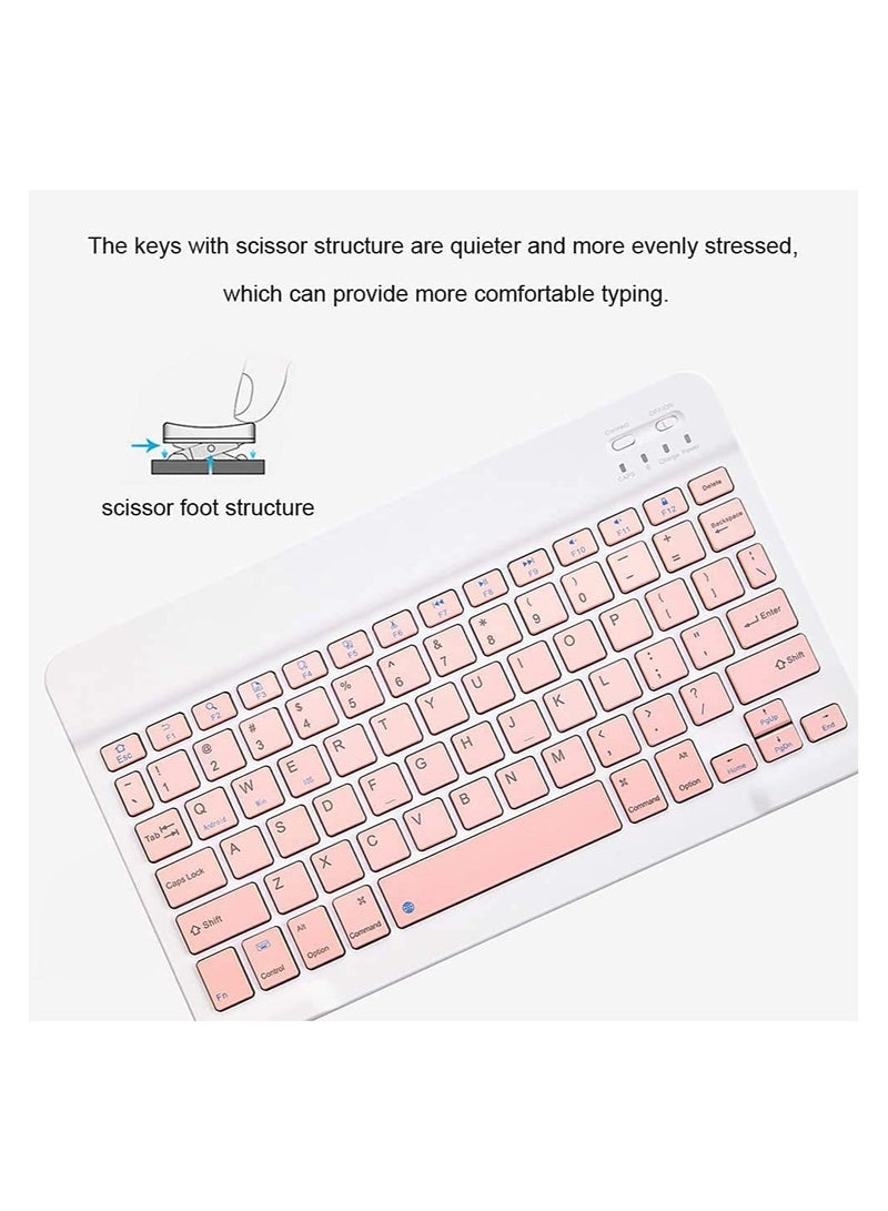Rechargeable Bluetooth Keyboard and Mouse Combo Ultra-Slim Portable Compact Wireless Mouse Keyboard Set for Android Windows Tablet Cell Phone iPhone iPad Pro Air Mini, iPad OS/iOS - Image 4