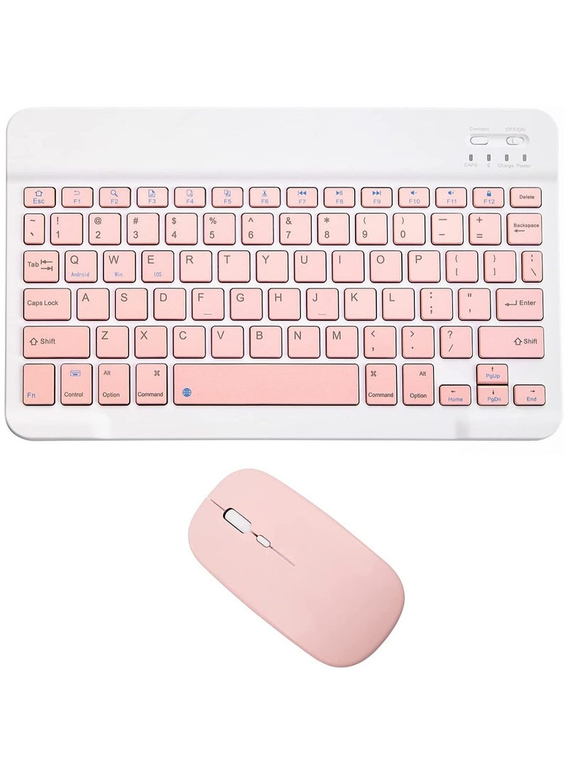 Rechargeable Bluetooth Keyboard and Mouse Combo Ultra-Slim Portable Compact Wireless Mouse Keyboard Set for Android Windows Tablet Cell Phone iPhone iPad Pro Air Mini, iPad OS/iOS - Image 1