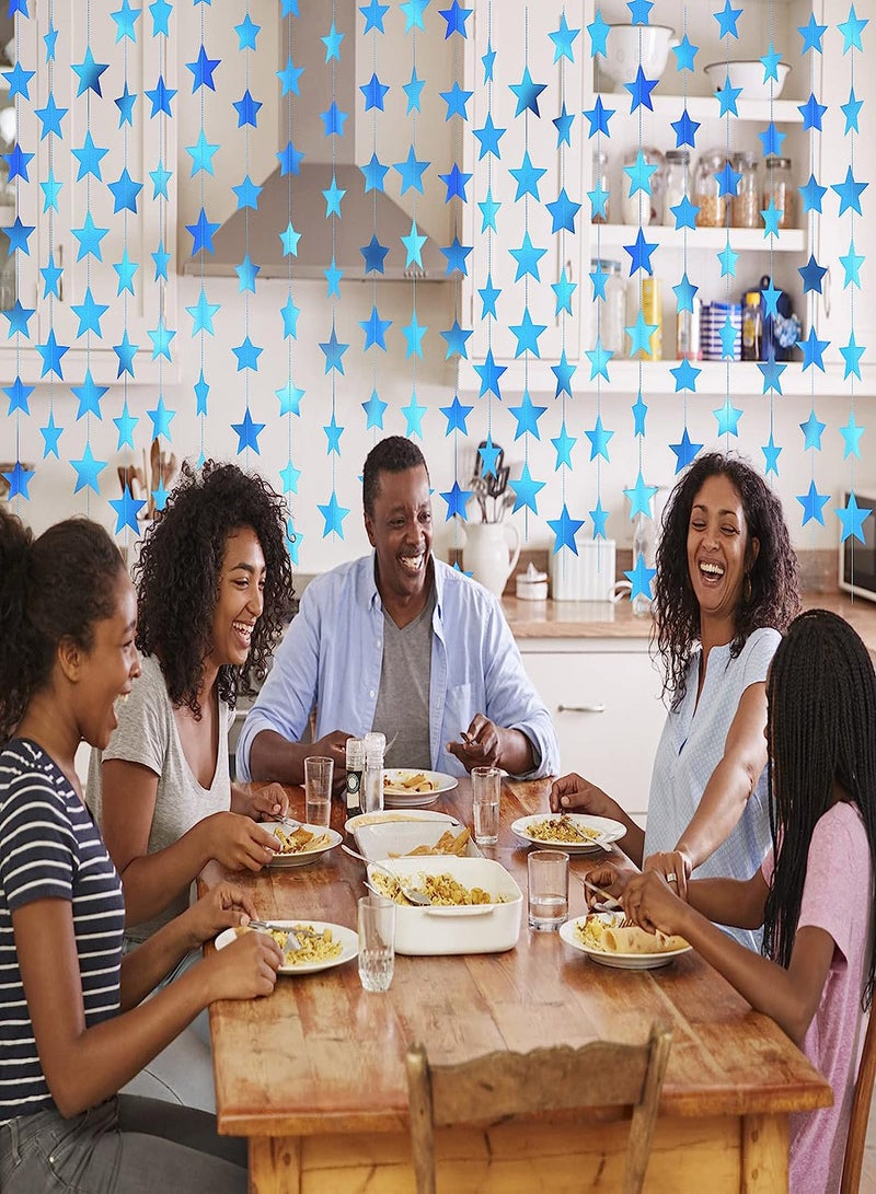 SYOSI Star Paper Garland, 8Pcs 4m Long Banner Backdrop, Party Decorations Reflective Star Paper Garland Sparkling Star Bunting Banner Decorations for Wedding Birthday Party Holiday Banner Backdrop - Image 4