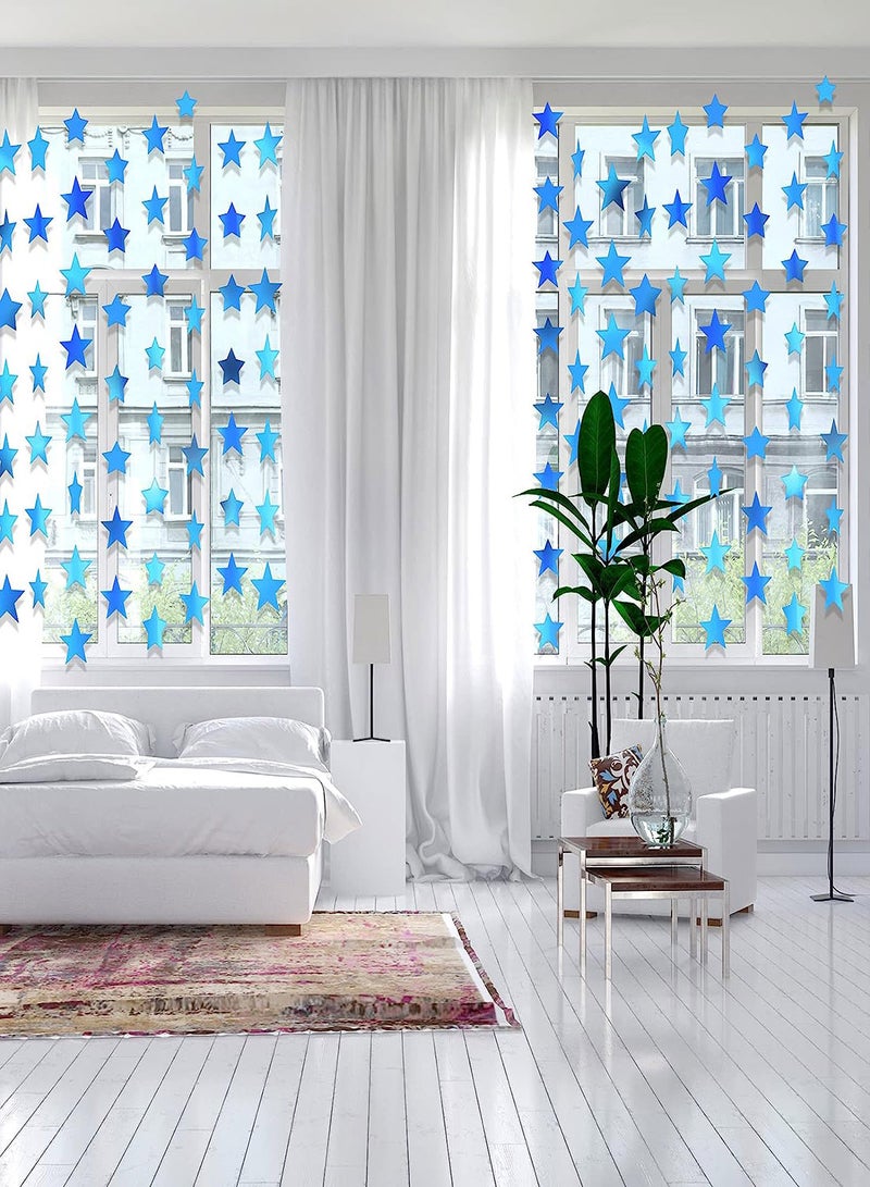 SYOSI Star Paper Garland, 8Pcs 4m Long Banner Backdrop, Party Decorations Reflective Star Paper Garland Sparkling Star Bunting Banner Decorations for Wedding Birthday Party Holiday Banner Backdrop - Image 2