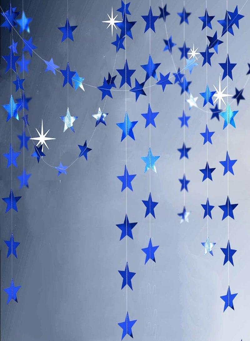 SYOSI Star Paper Garland, 8Pcs 4m Long Banner Backdrop, Party Decorations Reflective Star Paper Garland Sparkling Star Bunting Banner Decorations for Wedding Birthday Party Holiday Banner Backdrop - Image 5