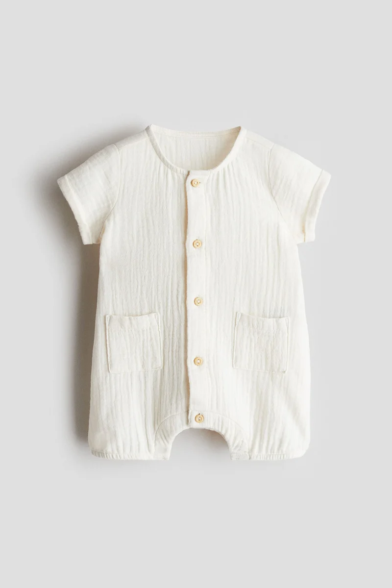 H&M Cotton muslin romper suit