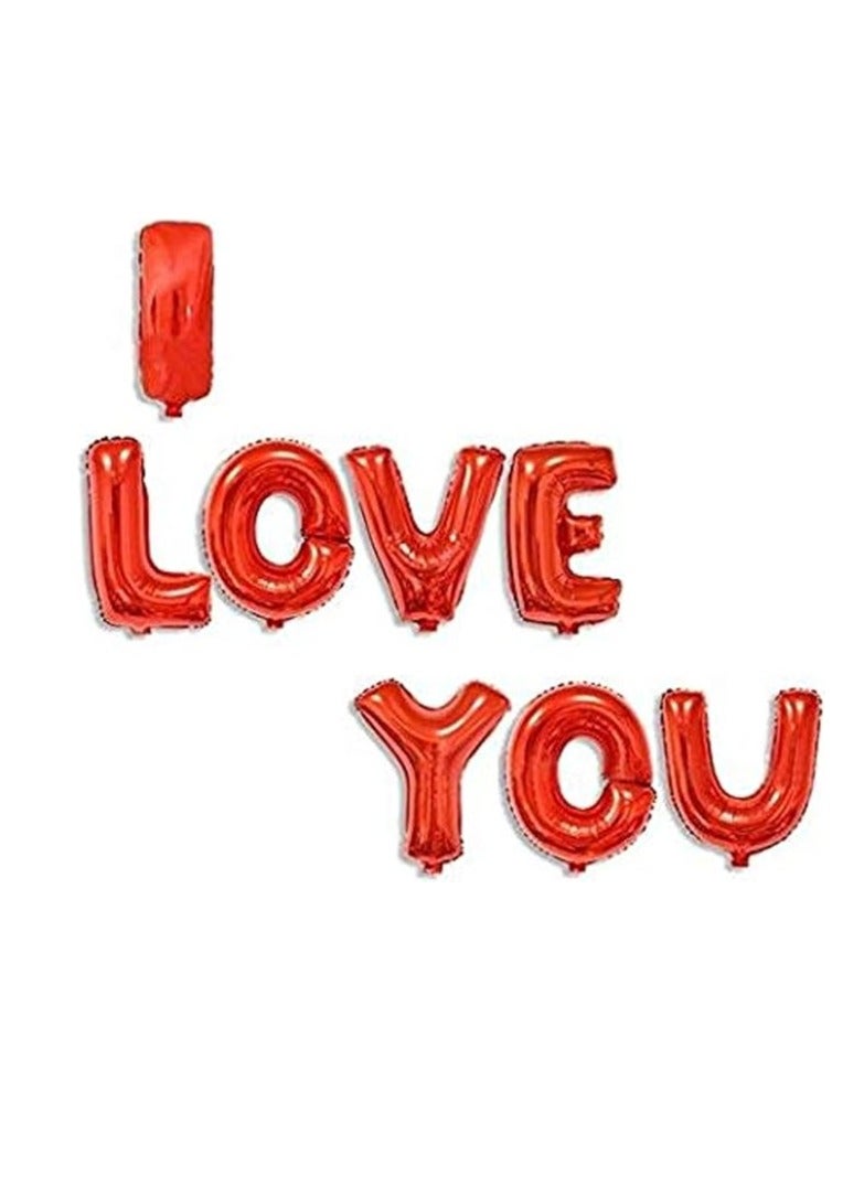 I Love You Text Red Balloons 8 Pieces Valentine Wedding Anniversary Party Decorations - Image 2