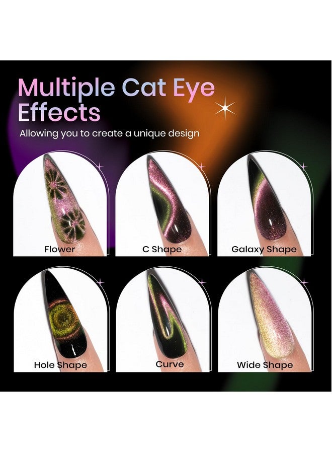 سوبوي مجموعة طلاء أظافر جل عين القطة 9D مع مغناطيس 12 لونًا جل طلاء عيون مغناطيسي مغناطيسي الحرباء تأثيرات المجرة مانيكير لصالون الأظافر DIY فن الأظافر في المنزل - Image 3