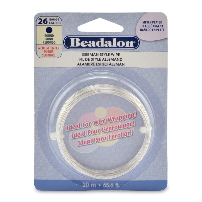 Beadalon German Style Wrapping Wire Round Silver Plated 26 Gauge 20 m 656 ft