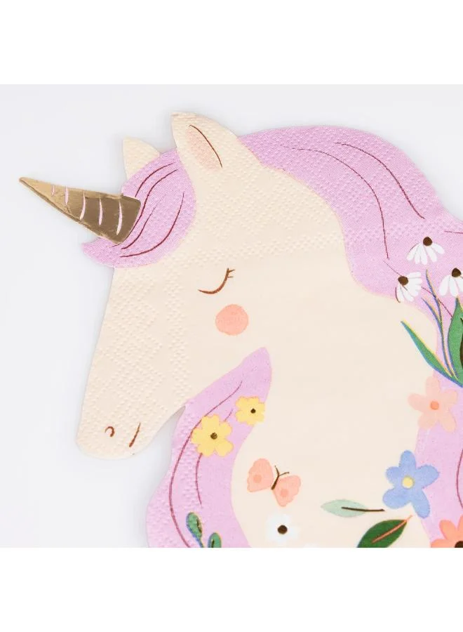 Meri Meri Meadow Unicorns Shaped Napkins