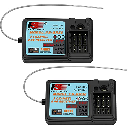 GLOBACT Flysky GR3E Receiver 24G Waterproof FSGR3E 3CH Receiver for Flysky FSGT2 FSGT2B FSGT3B FSGT3C FZIT4S RC Car Boat 2 Pcs - Image 1