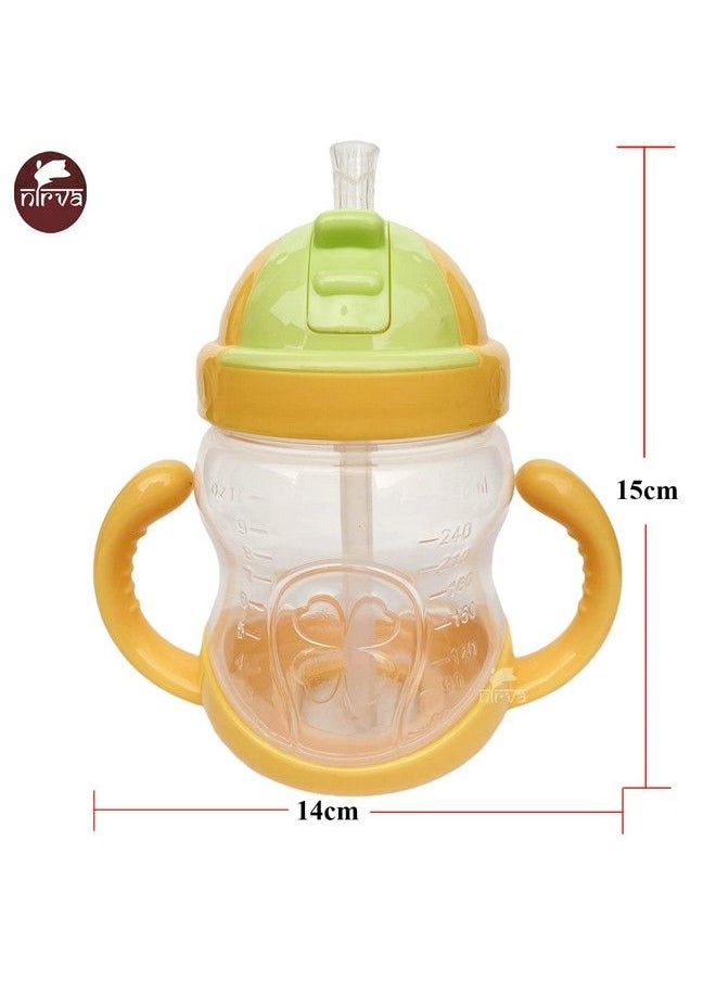 NIRVA WITH DEVICE OF WOMEN PICTURE - Drinkable Straw Sipper Water Bottle For Baby280 Ml (Yellow) - Image 1