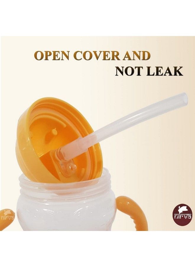 NIRVA WITH DEVICE OF WOMEN PICTURE - Drinkable Straw Sipper Water Bottle For Baby280 Ml (Yellow) - Image 1