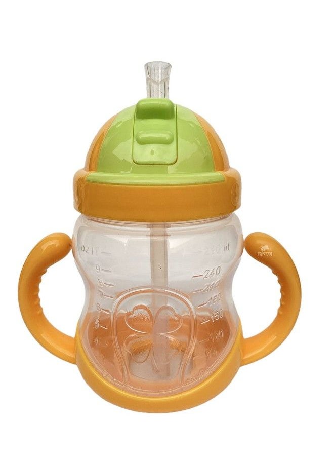 NIRVA WITH DEVICE OF WOMEN PICTURE - Drinkable Straw Sipper Water Bottle For Baby280 Ml (Yellow) - Image 1