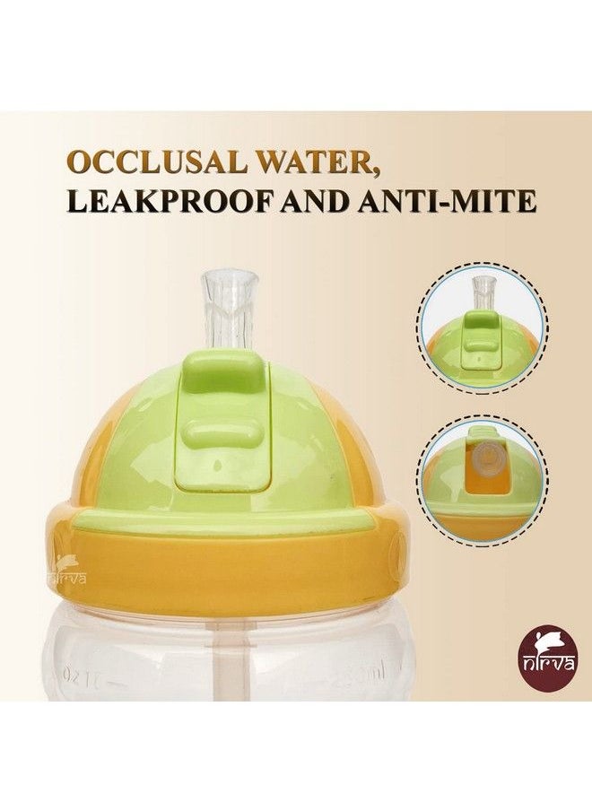 NIRVA WITH DEVICE OF WOMEN PICTURE - Drinkable Straw Sipper Water Bottle For Baby280 Ml (Yellow) - Image 1