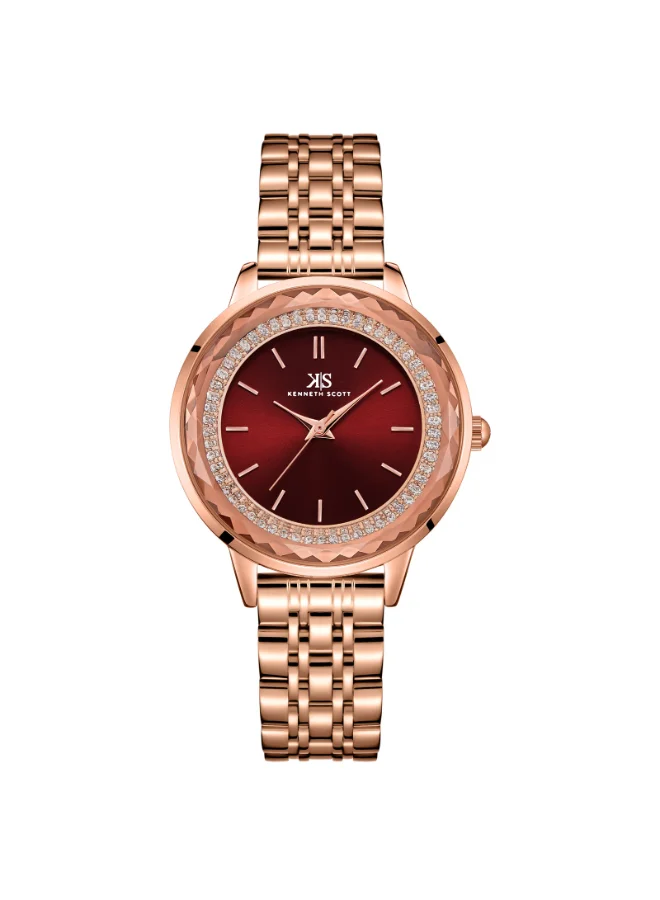KENNETH SCOTT Women's Stainless Steel Analog Watch K22532-RBKR - 34 mm