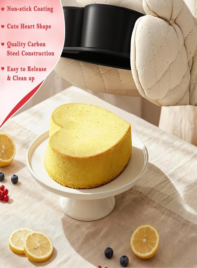 Eforcase 4PCS Heart Shaped Cake Pans 9 Inch, Large Baking Pan for Lovely Cakes, Cute Heart Shape Layer Cake Mold, Nonstick Baking Tin for Wedding, Mothers Day, Valentine's Day, Birthday Party, Grey - Image 4