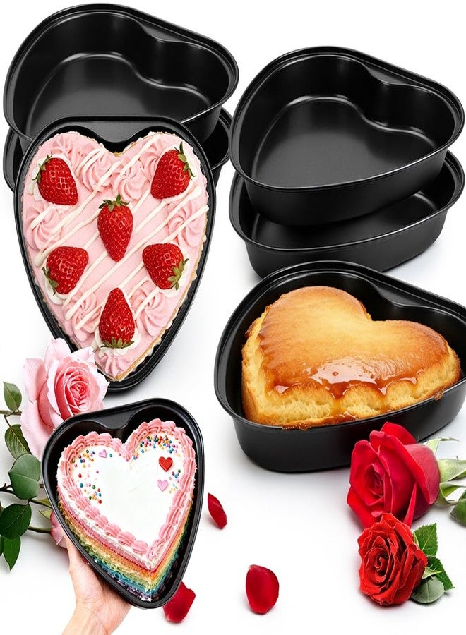 Eforcase 4PCS Heart Shaped Cake Pans 9 Inch, Large Baking Pan for Lovely Cakes, Cute Heart Shape Layer Cake Mold, Nonstick Baking Tin for Wedding, Mothers Day, Valentine's Day, Birthday Party, Grey - Image 1