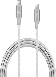 Momax Momax Dc19 Go Link Usb-C To Usb-C Cable [100W] 20V/5A Power Delivery 3.0 Fast Charge Nylon Braided With Built-In E-Marker (1.2M) – Silver 