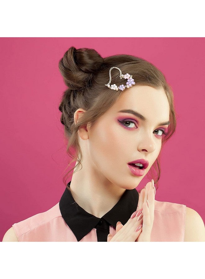 LIVECOOL pack of 15 Style Pearl Flower Lock Pin Tic Tak Hair Clip Hair Accessories set For Women And Girls (Multicolor Desginee) Hair Accessories For Women Stylish Hair Jewellery - Image 3