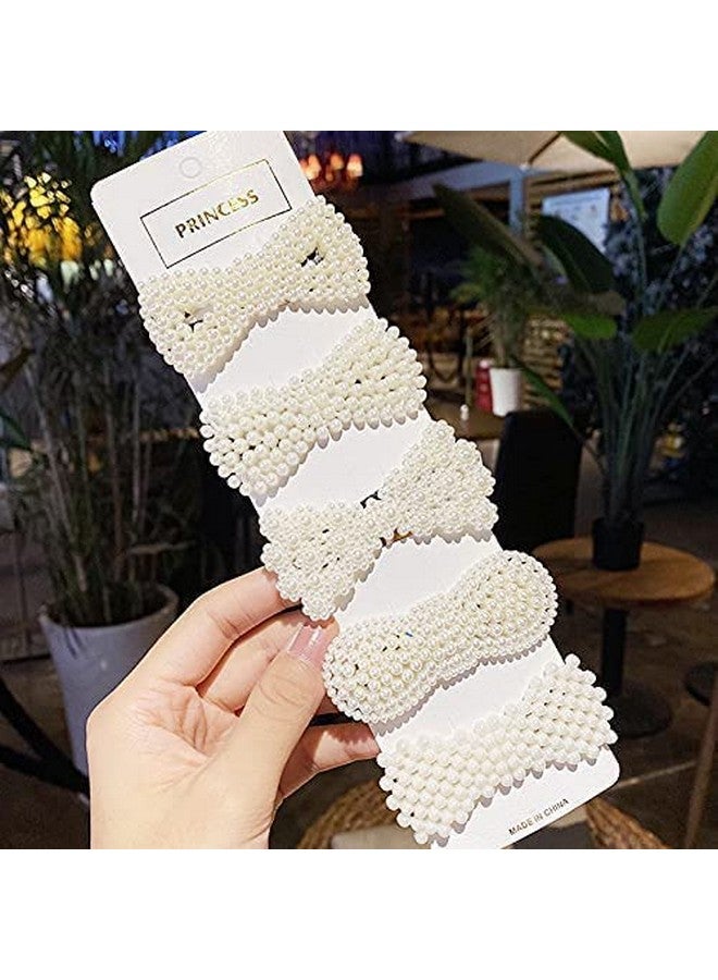 LIVECOOL pack of 15 Style Pearl Flower Lock Pin Tic Tak Hair Clip Hair Accessories set For Women And Girls (Multicolor Desginee) Hair Accessories For Women Stylish Hair Jewellery - Image 5