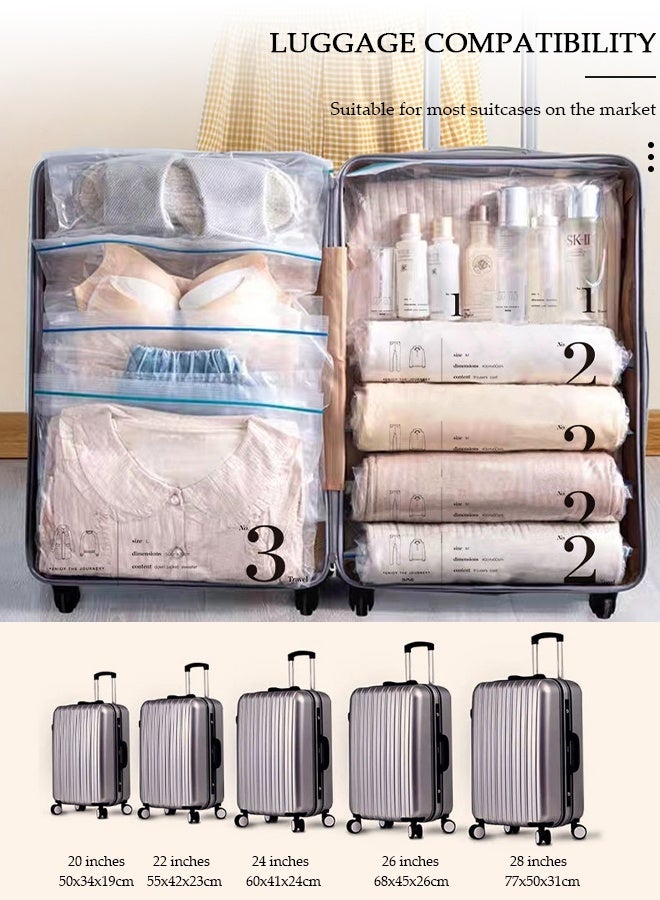 DUNISO Vacuum Storage Bags- Pack of 6 (2 Large + 2 Medium + 2 Small) Reusable Compression Bags Space Saver for Packing, Clothes, Comforters , Blankets, No Pump Needed - Image 4