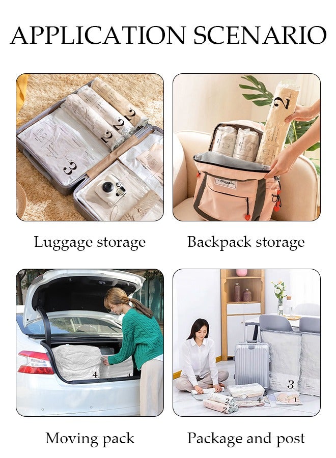 DUNISO Vacuum Storage Bags- Pack of 6 (2 Large + 2 Medium + 2 Small) Reusable Compression Bags Space Saver for Packing, Clothes, Comforters , Blankets, No Pump Needed - Image 2