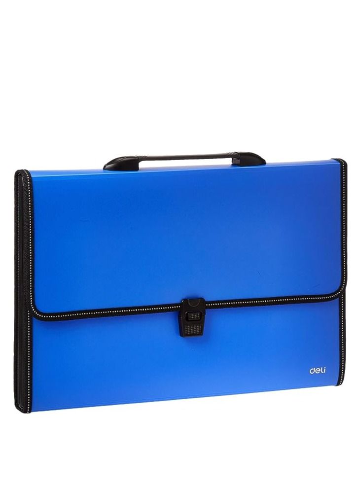 Deli ملف توسيع B4 مكون من 13 جيبًا باللون الأزرق - Image 1