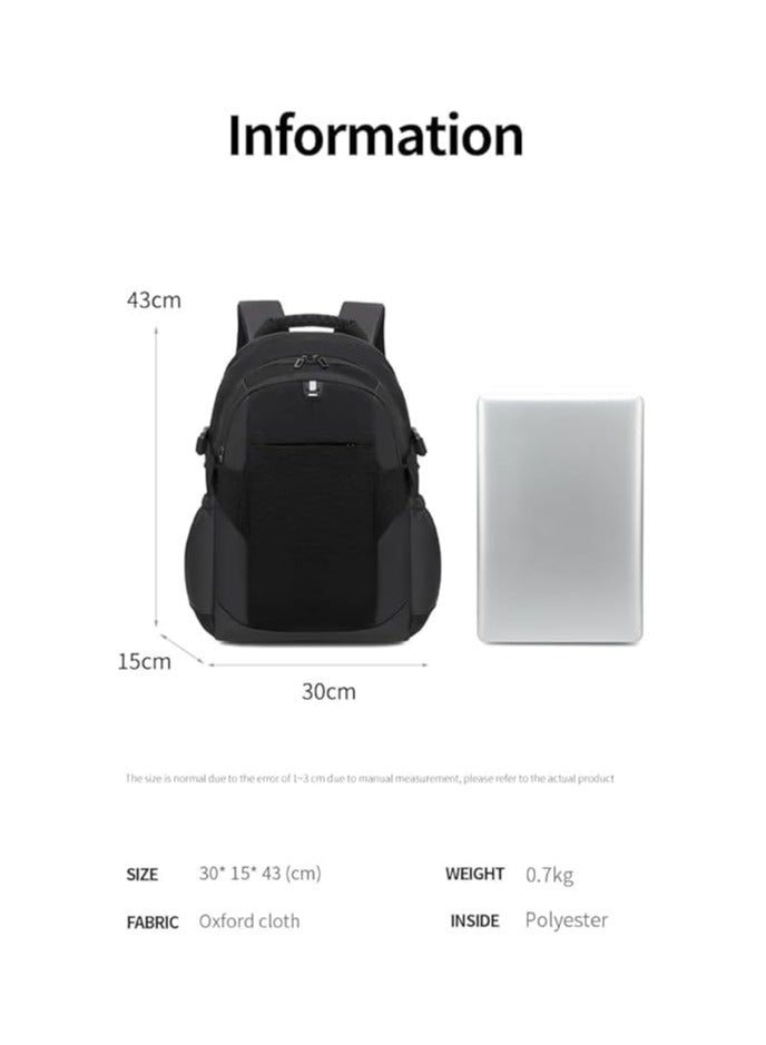 Rahala Laptop Bag Expandable Backpack for 15.6 inch LapotpTravel Backpack Water-resistant Business School Backpack with USB RAL2201 Black  - Image 4