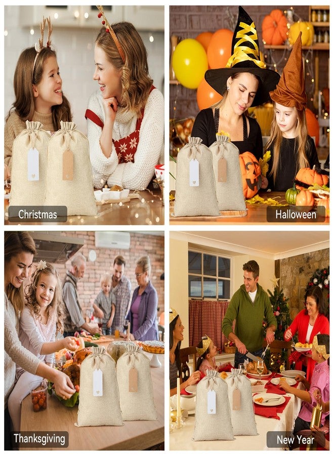 Tapleap Burlap Gift Bags with Drawstring, 30Pcs 10x14 Sacks in Bulk for Wrapping Summer Vacation Favors, Wooden Cross, For Birthday, Wedding, Church - Image 4