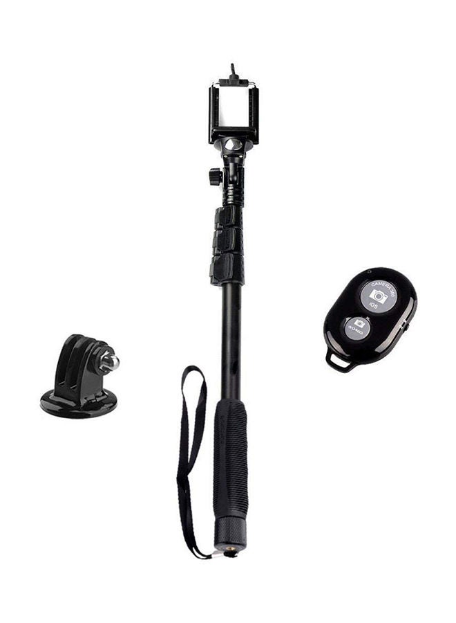 NIBEMINENT Bluetooth Monopod Selfie Stick With Remote And Tripod Mount Adapter Black - Image 1