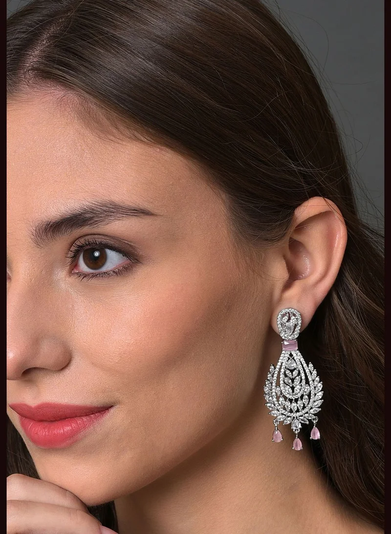 SOHI American Diamond Silver Plated Earring