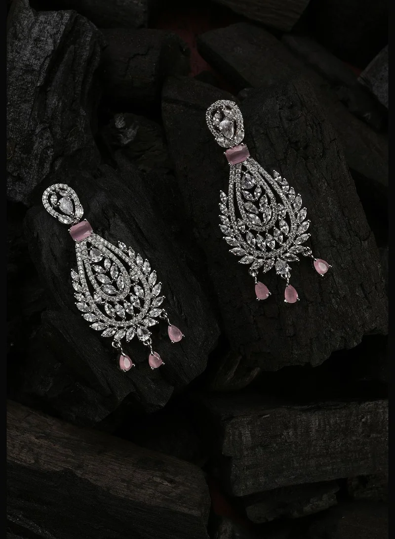 SOHI American Diamond Silver Plated Earring