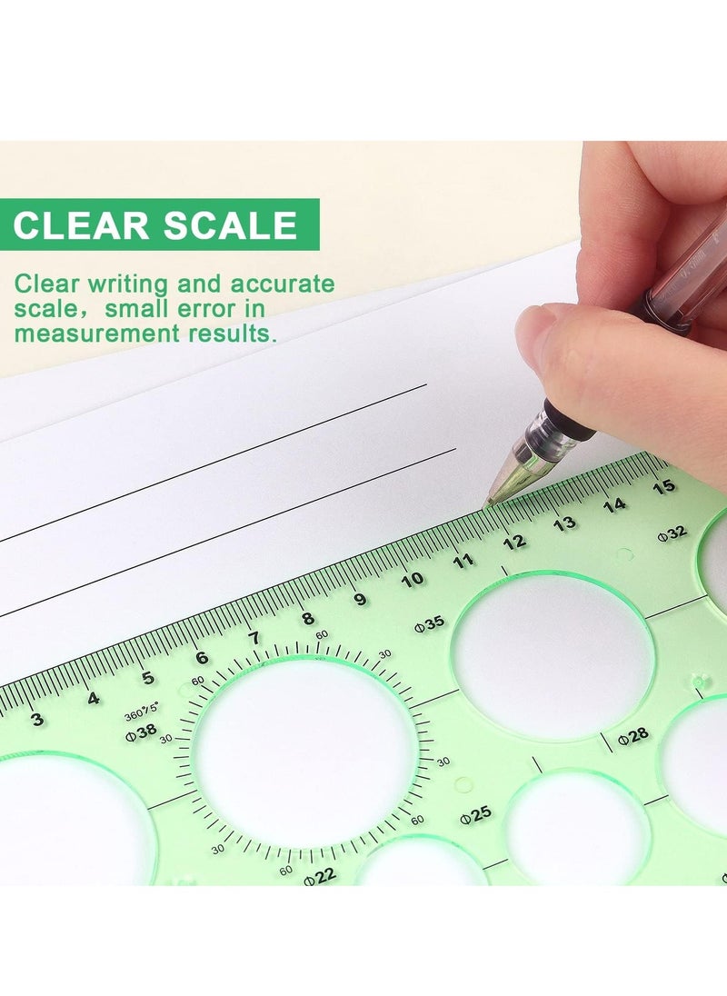Generic - 2 Pack Circle Template Measuring Geometry Ruler Geometric Drawings Stencils Rulers Scale Drafting Digital Drawing Set for Office and School Building Formwork Drawings Templates - Image 1