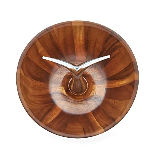 nambe Fruit Tree Bowl | Fruit Basket with Banana Hanger | Large Decorative Wooden Fruit Bowl for Kitchen Counter or Centerpiece Table Décor | Made of Acacia Wood and Metal Alloy | 12-Inch - Image 4