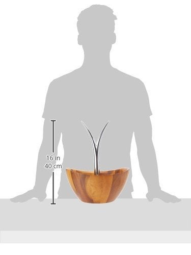 nambe Fruit Tree Bowl | Fruit Basket with Banana Hanger | Large Decorative Wooden Fruit Bowl for Kitchen Counter or Centerpiece Table Décor | Made of Acacia Wood and Metal Alloy | 12-Inch - Image 3