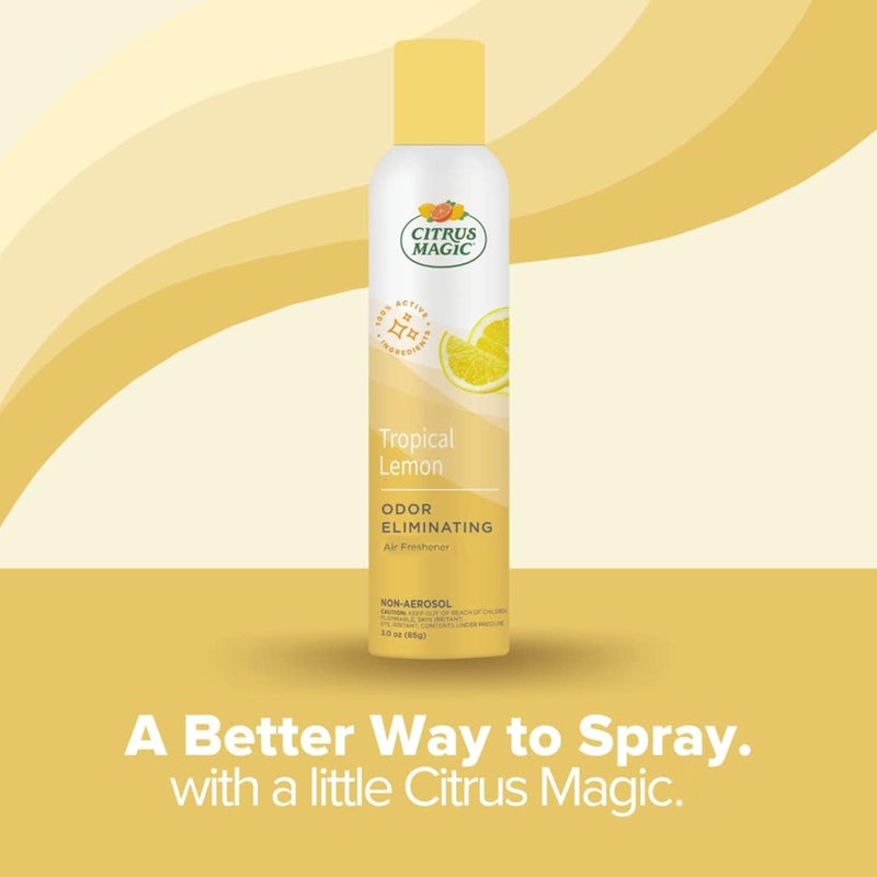 Citrus Magic Odor Eliminating Air Freshener Spray  Tropical Lemon  3-Ounce  Pack of 3 - Image 2
