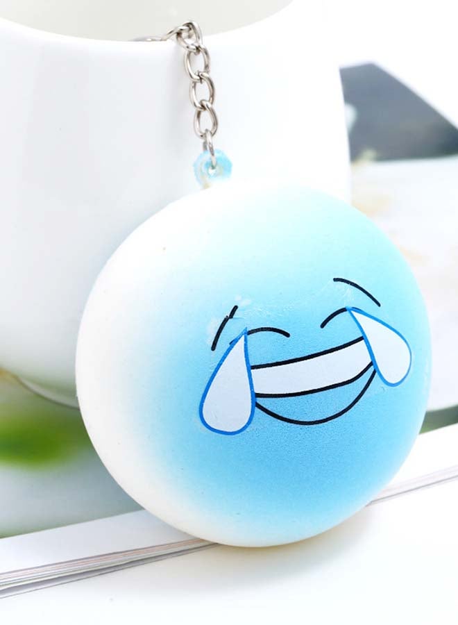 NIBEMINENT Stylish Leather Key Ring Blue/White/Silver - Image 2