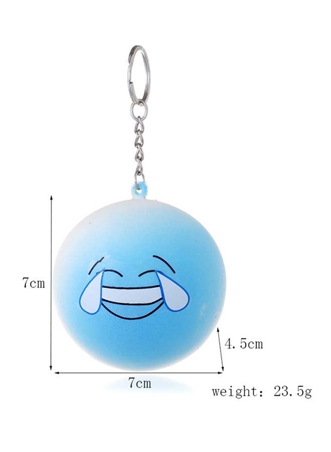 NIBEMINENT Stylish Leather Key Ring Blue/White/Silver - Image 3