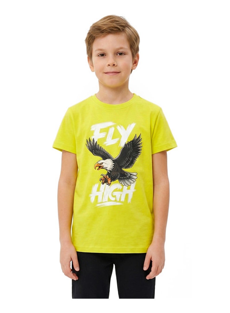 Andora "Fly High" Printed Regular Fit Boys T-Shirt - Yellow - Image 3