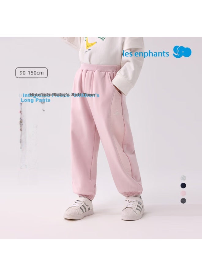 Les enphants Liyingfang Thick Fleece-lined Boys' Casual Pants Vintage Dark Gray 100 CM - Image 5